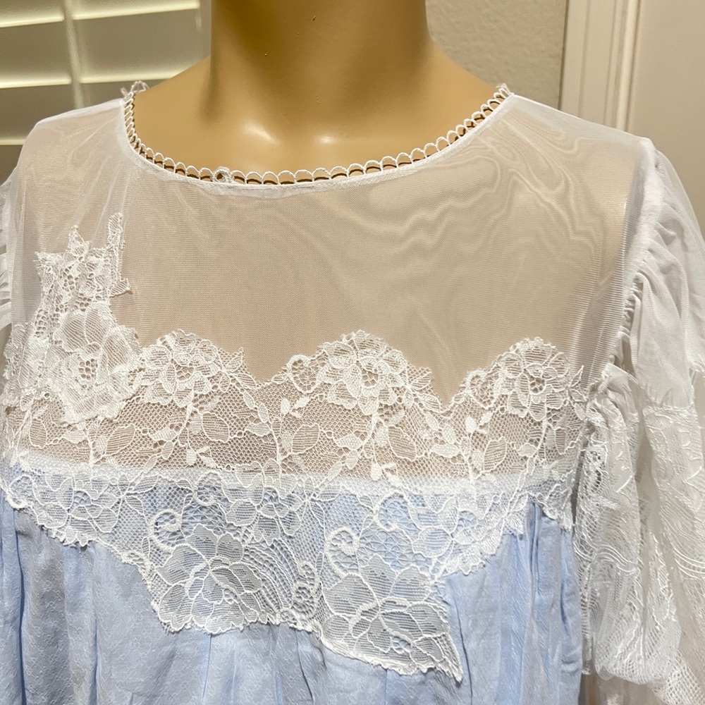 Power Blue cottagecore fairycore Cotton Dress Nightgown traditional wife Medium - Picture 4 of 10